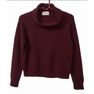Vicolo womens small Italian sweater cowl neck burgundy cashmere angora